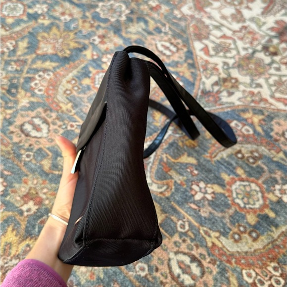 Vintage Nine West canvas & leather shoulder bag with long straps #Y2K #timeless - Picture 3 of 10